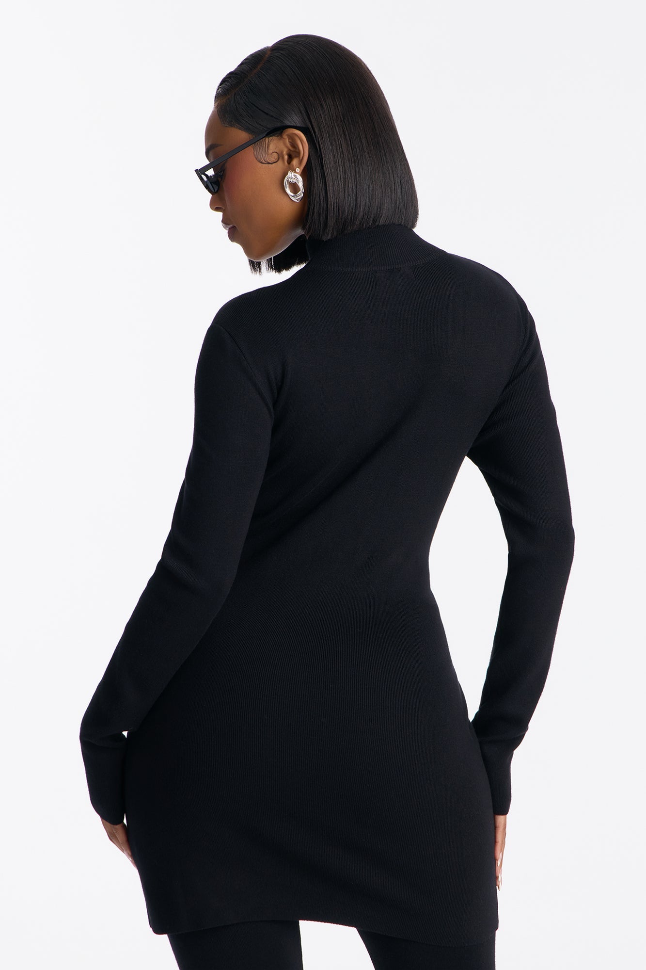 Julia Sweater Knit Mock Neck Legging Set - Black