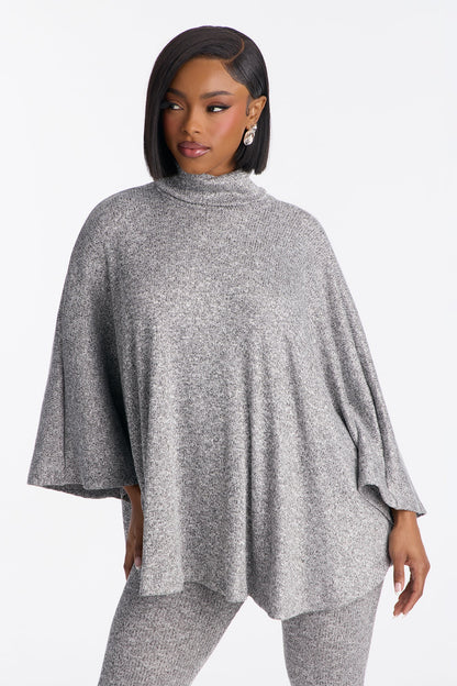 Stella Draped Turtleneck Legging Set - Grey