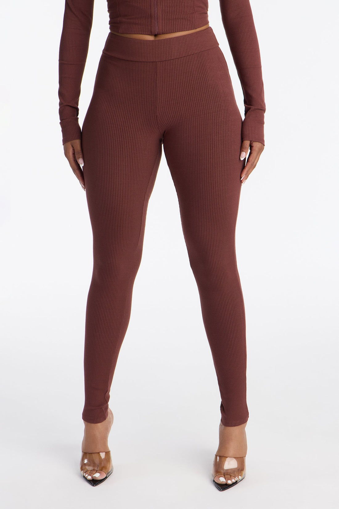 Mia Ruched Snatched Leggings - Brown