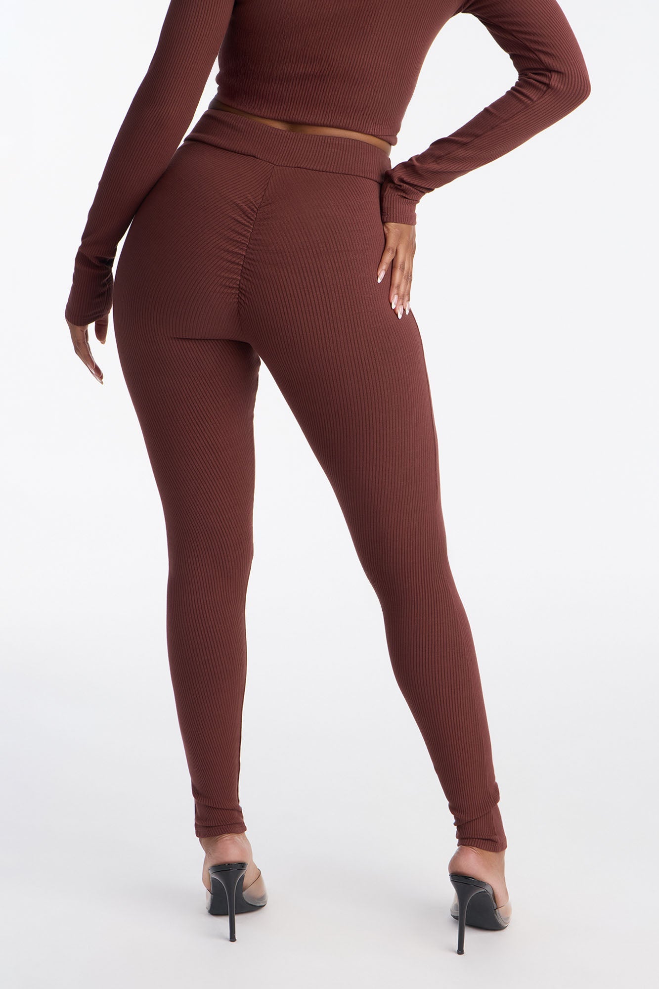 Mia Ruched Snatched Leggings - Brown