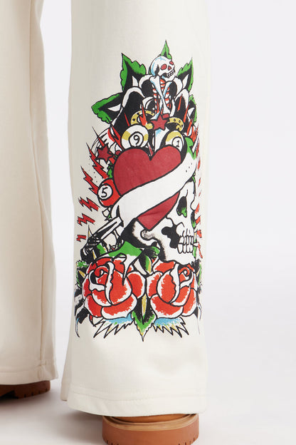 Ed Hardy Dragon Heart Pant - Ivory