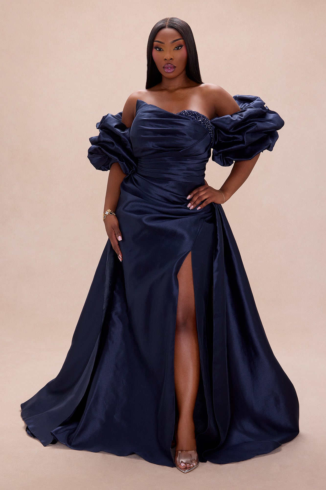 Lovers Lane Taffeta Gown - Navy