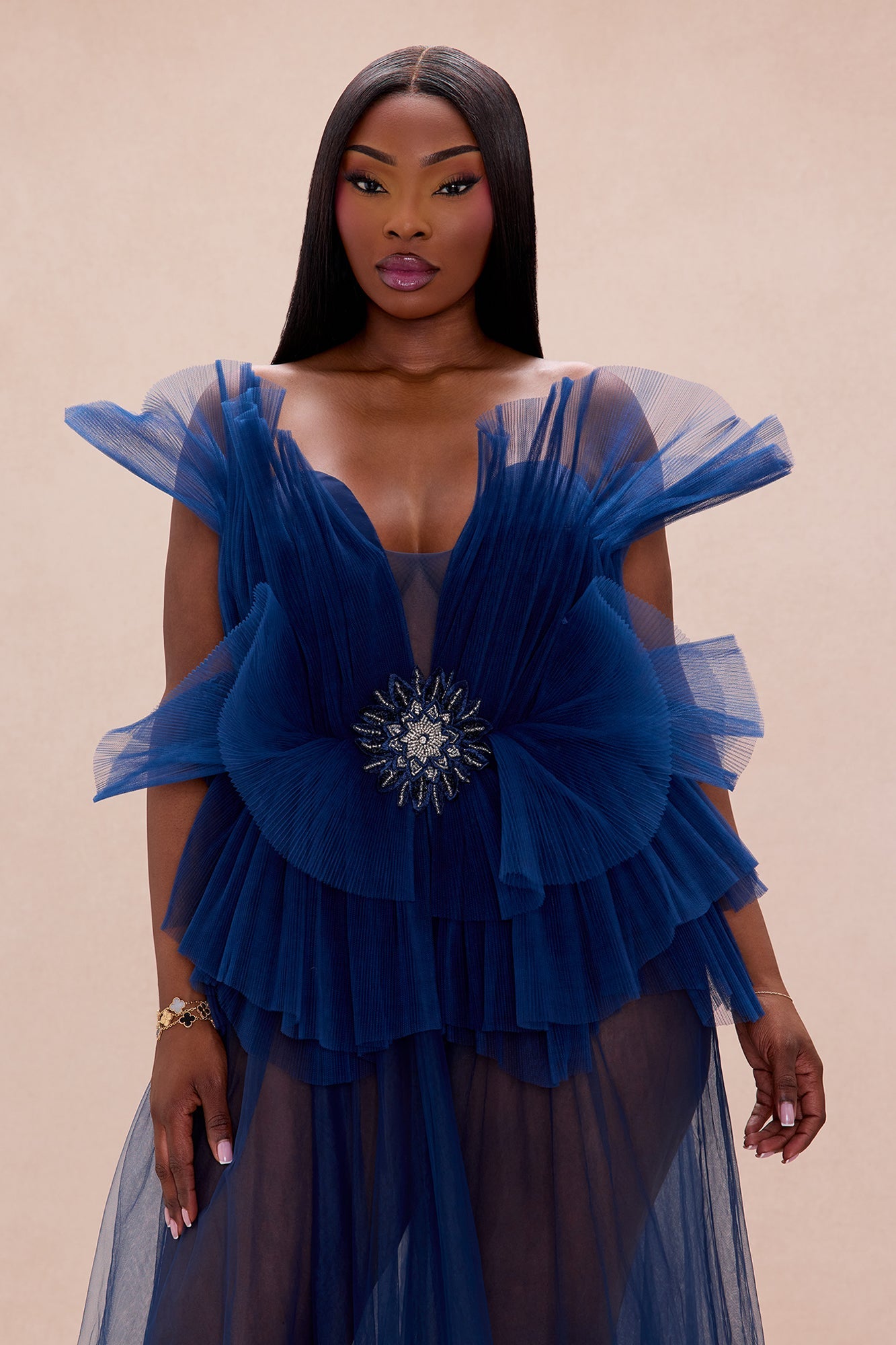 Angelica Tulle Gown - Navy