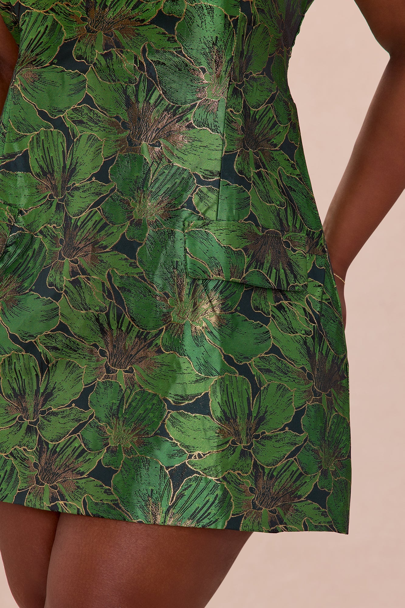 Brielle Jacquard Mini Dress - Green