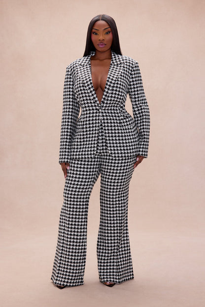 Calista Tweed Blazer - Black/White