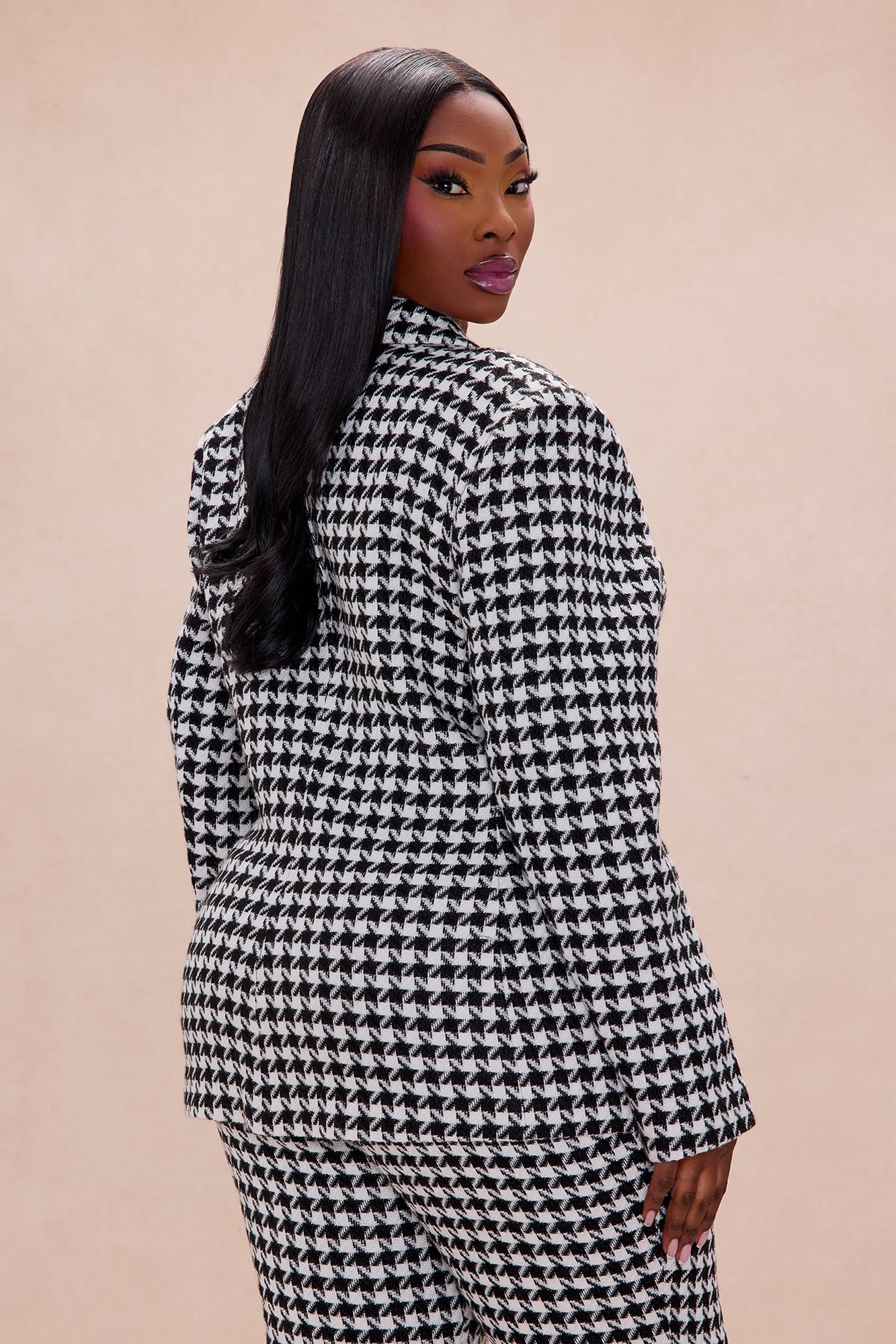 Calista Tweed Blazer - Black/White