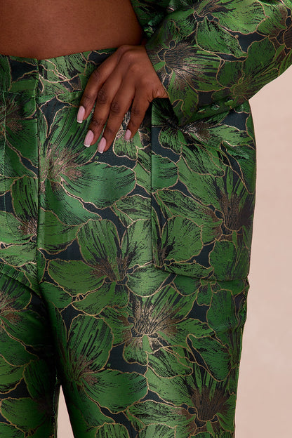 Kassandra Jacquard Blazer Suit Set - Green