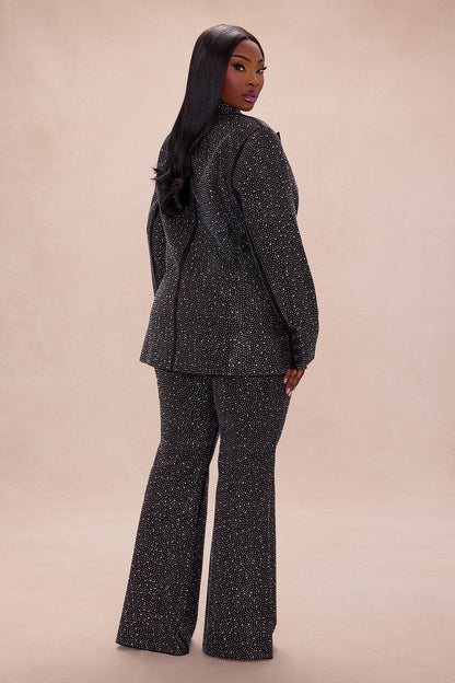 Evelyn Embellished Suit Set - Black