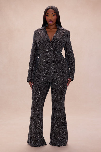 Evelyn Embellished Suit Set - Black