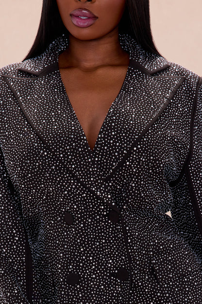 Evelyn Embellished Suit Set - Black