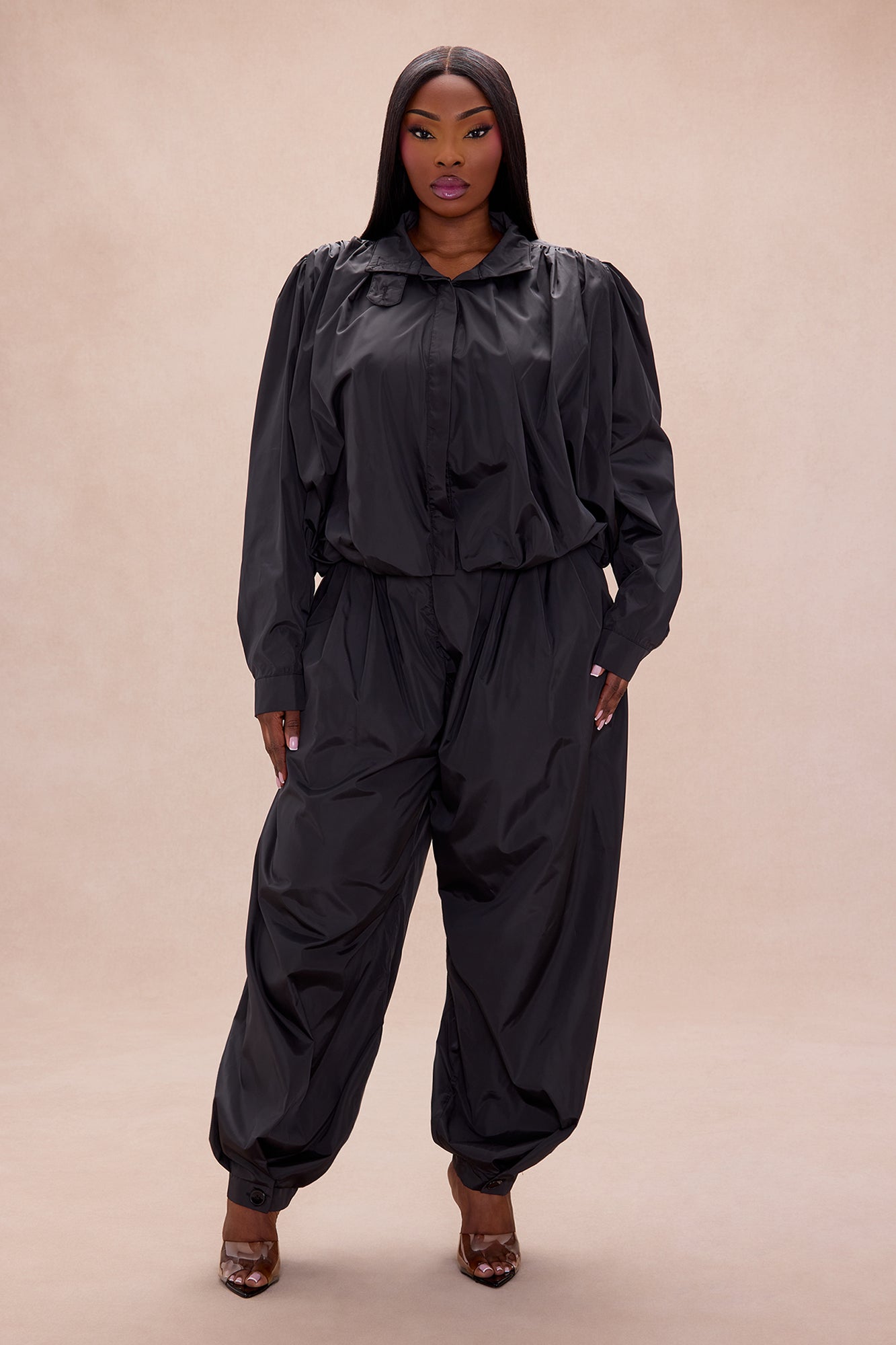 Estelle Taffeta Balloon Pant - Black