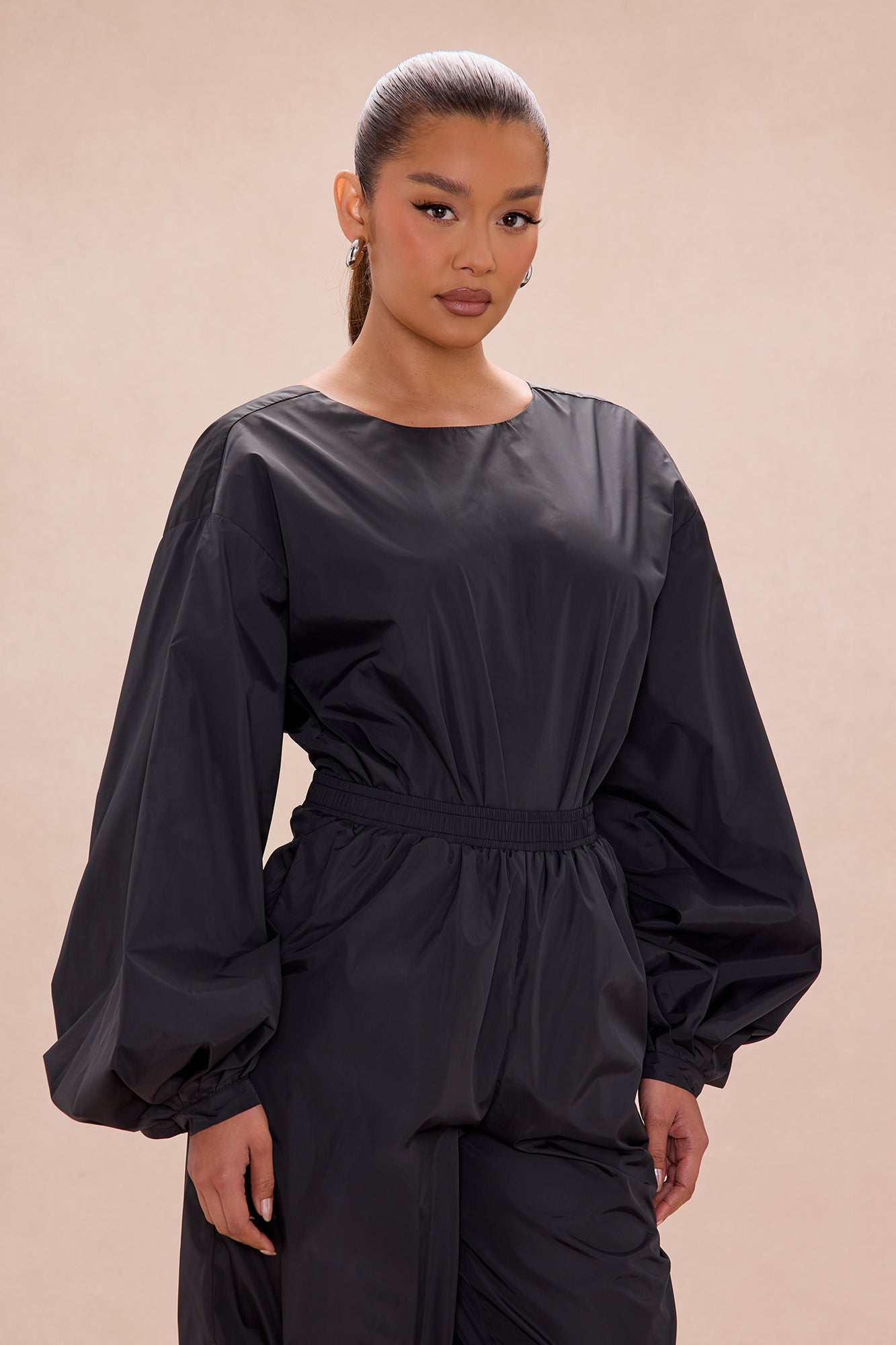 Jalene Balloon Pant Set - Black