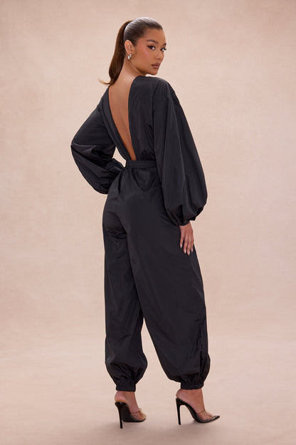 Jalene Balloon Pant Set - Black