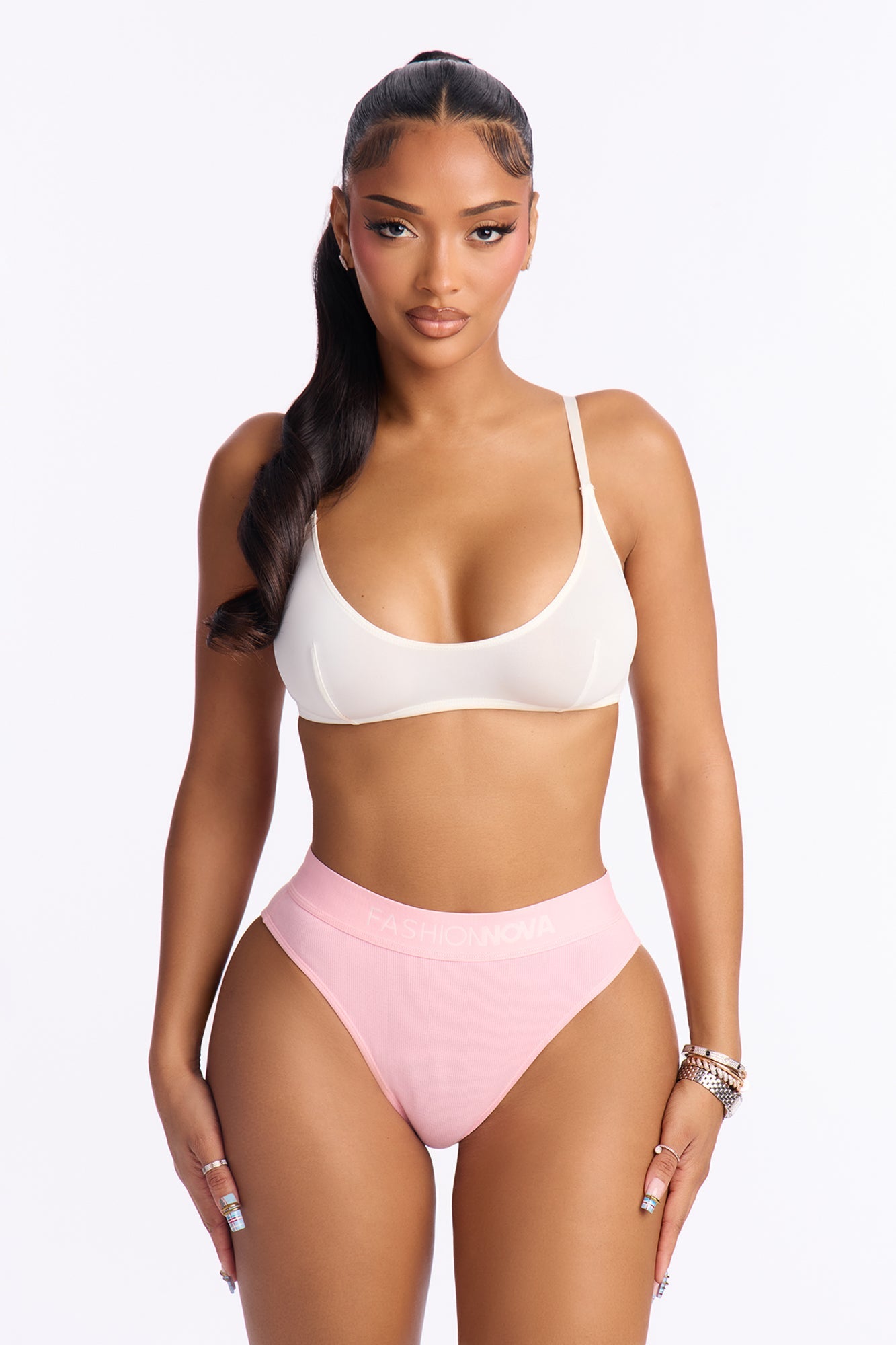 FN Mood Cotton Ribbed Hipster Panty - Light Pink