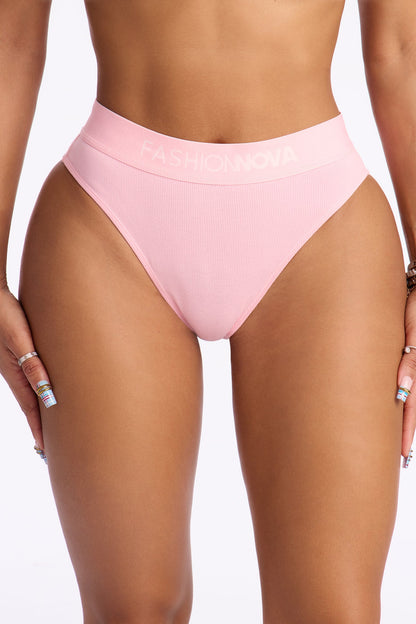 FN Mood Cotton Ribbed Hipster Panty - Light Pink