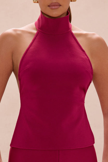 Jayden Backless Bandage Pant Set - Wine