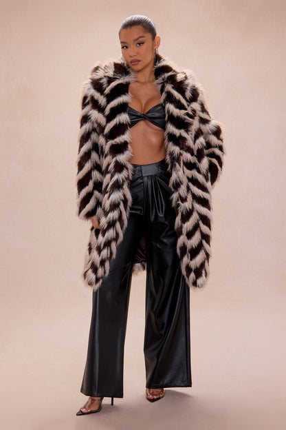 Kara Pleated Faux Leather Pants - Black