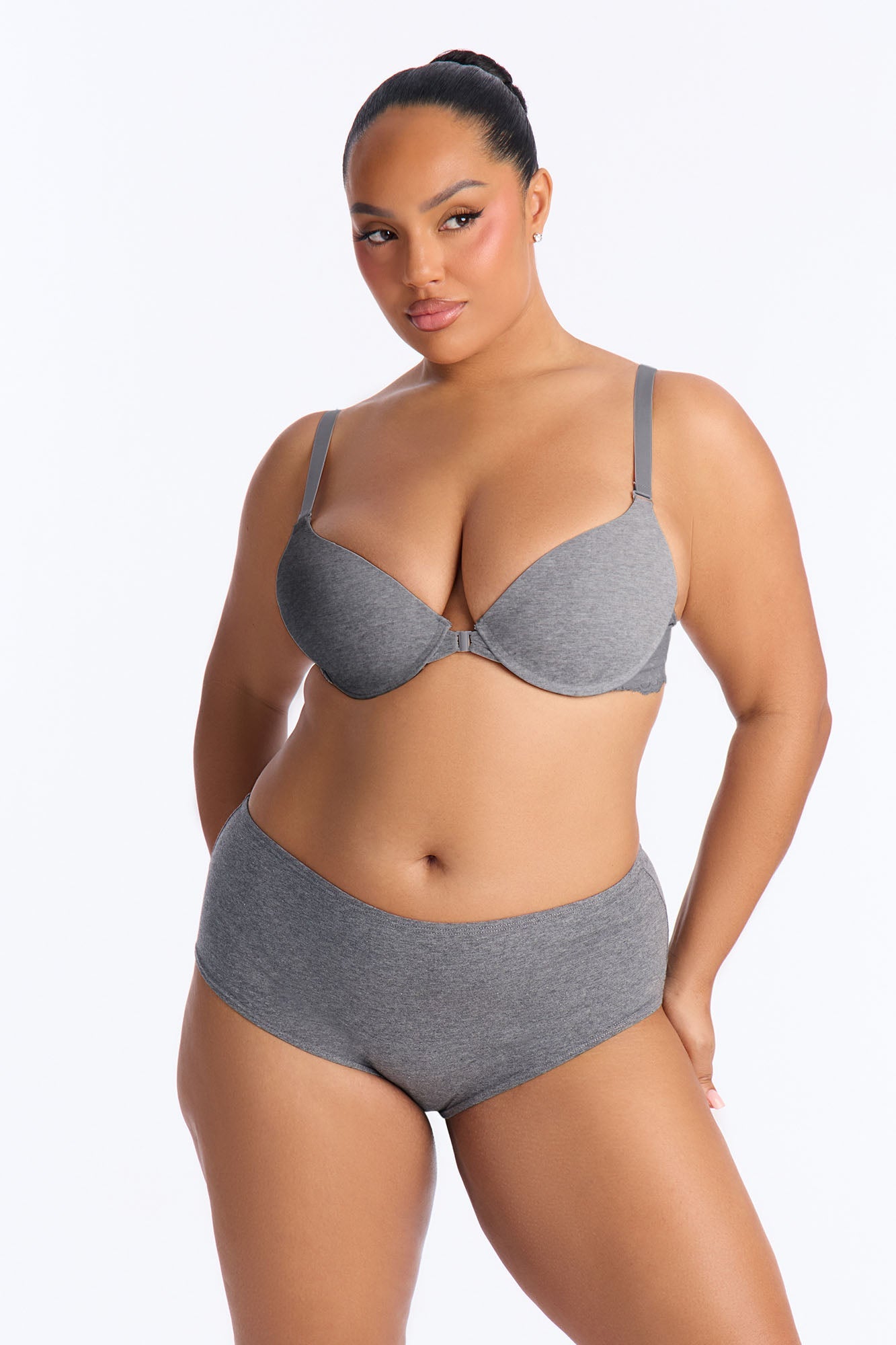 Nova Cotton Full Coverage Brief Panty - Charcoal