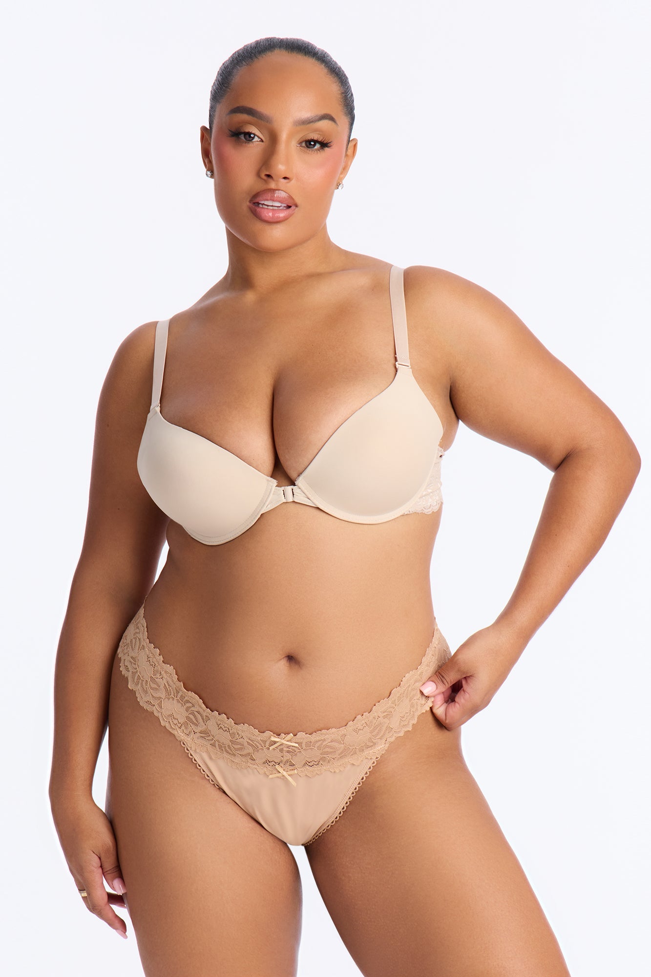 Hard To Get Thong Panty - Nude