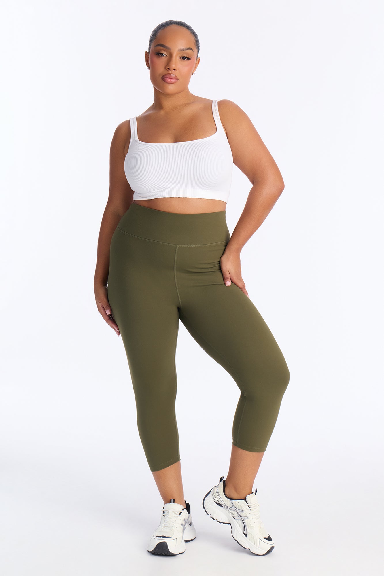 Flexibility Super Soft Capri Active Legging - Olive