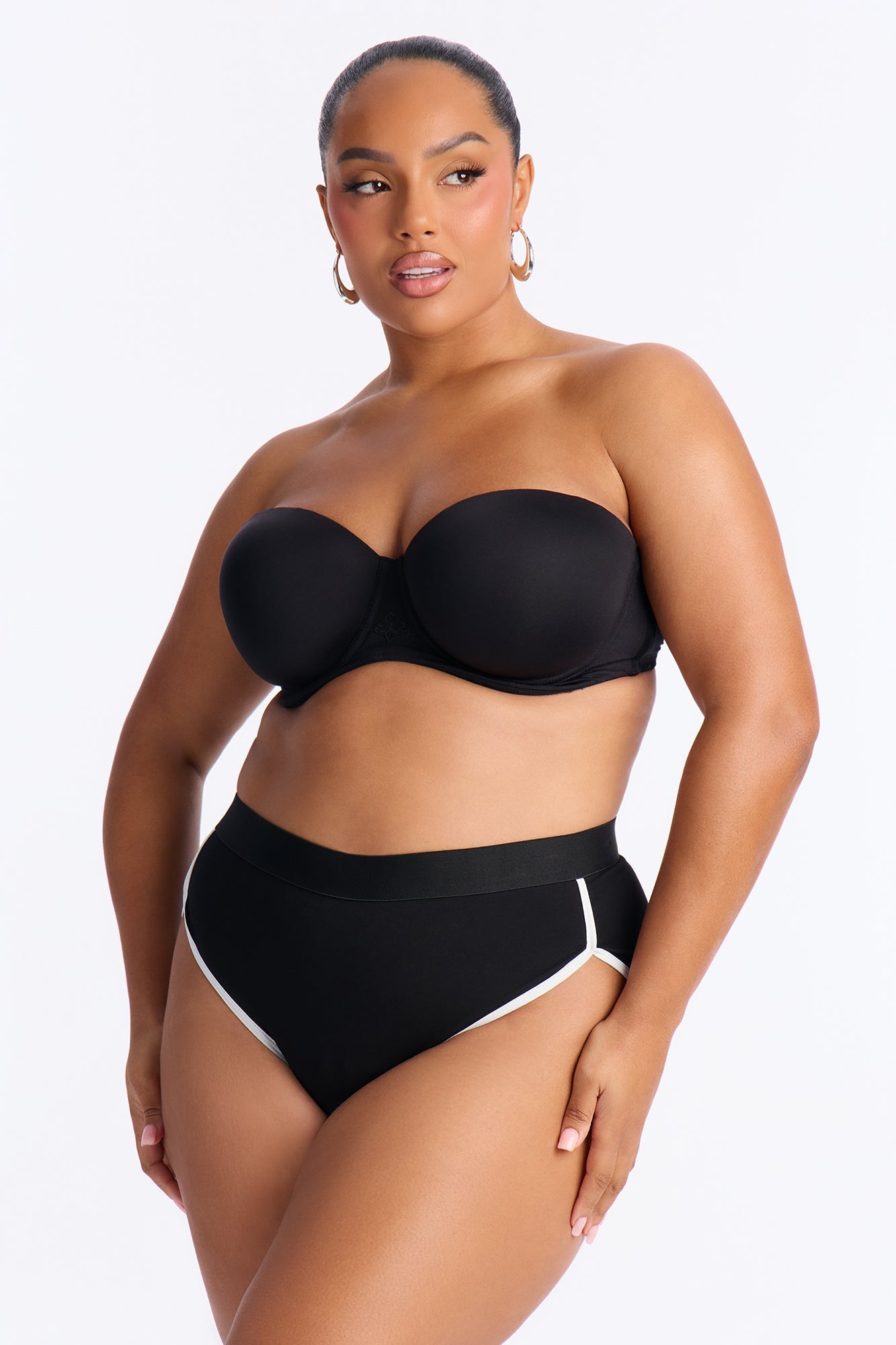 In My Comfort Zone Cotton Mid Rise Hipster - Black/White