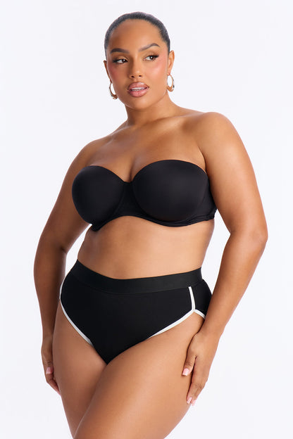 In My Comfort Zone Cotton Mid Rise Hipster - Black/White
