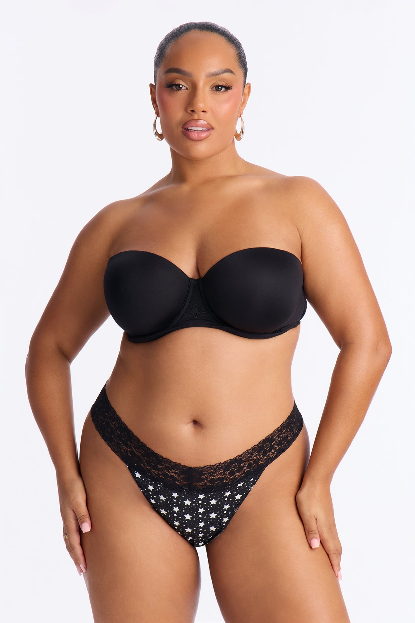 Need My Space Thong Panty - Black/White