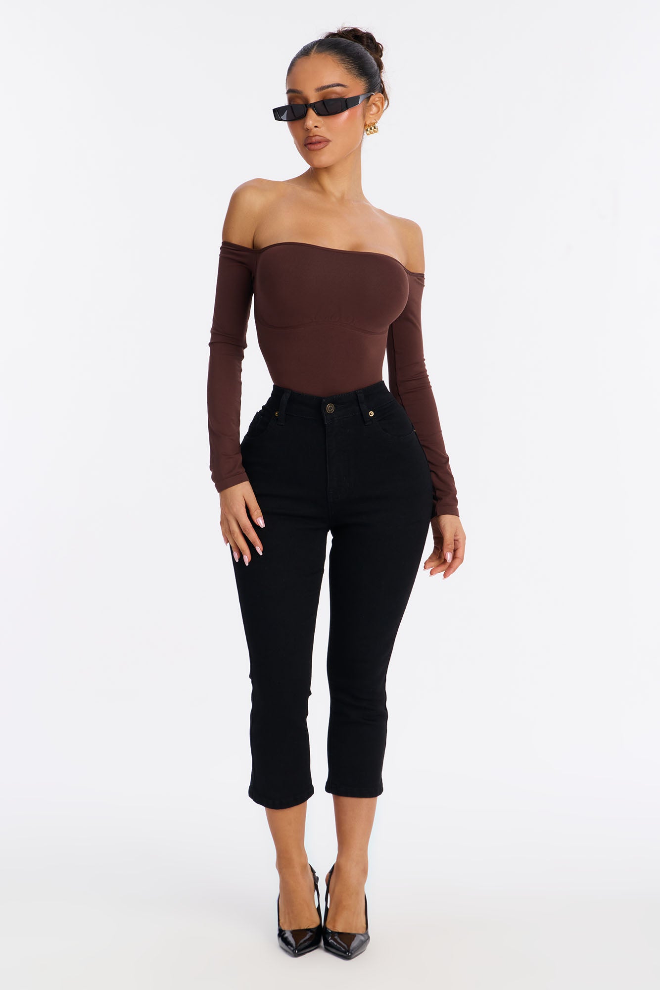 Manchester Stretch Skinny Capri Jeans - Black