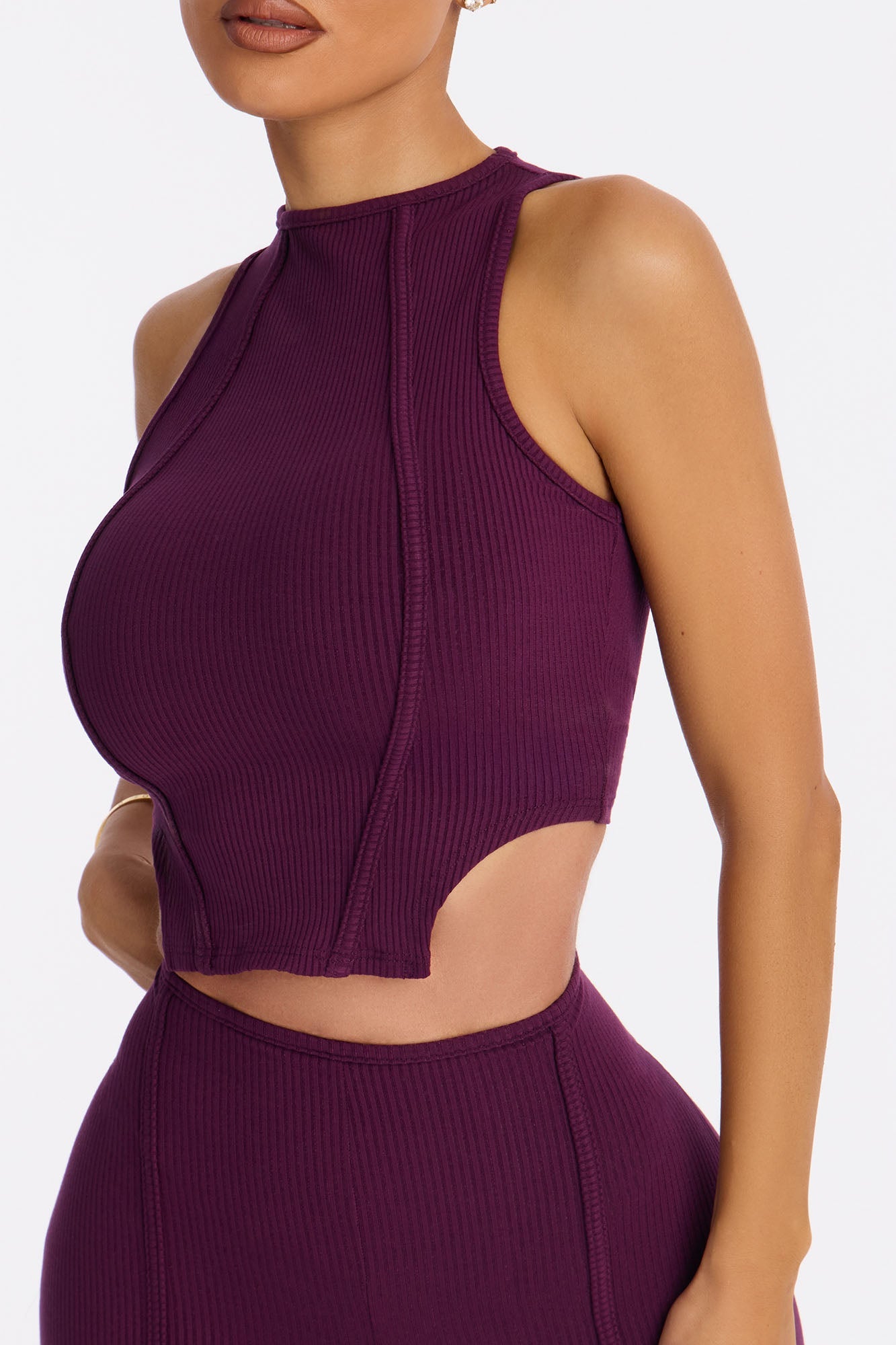 Nina Snatched Pant Set - Plum