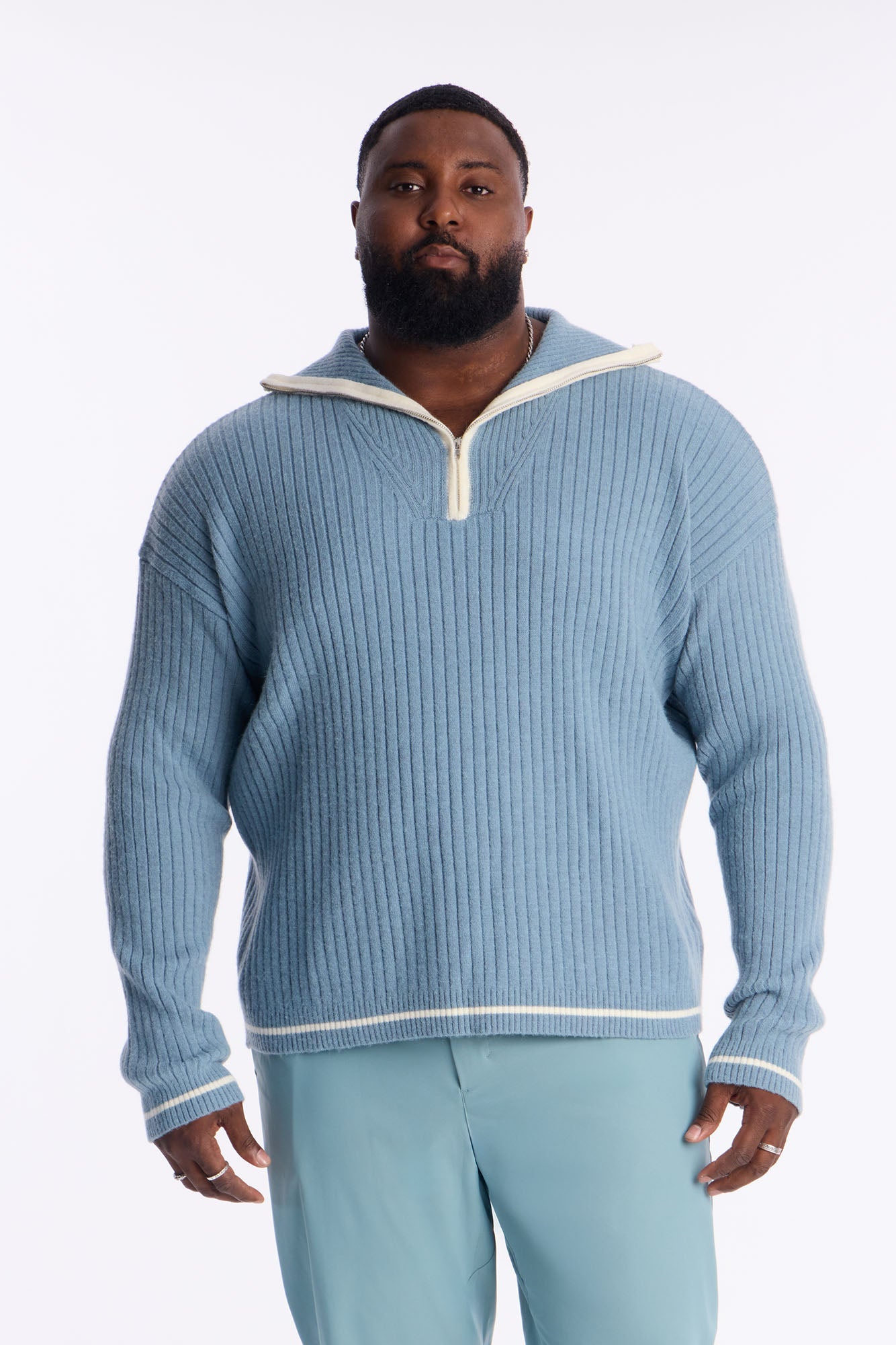Social Project Quarter Zip - Blue