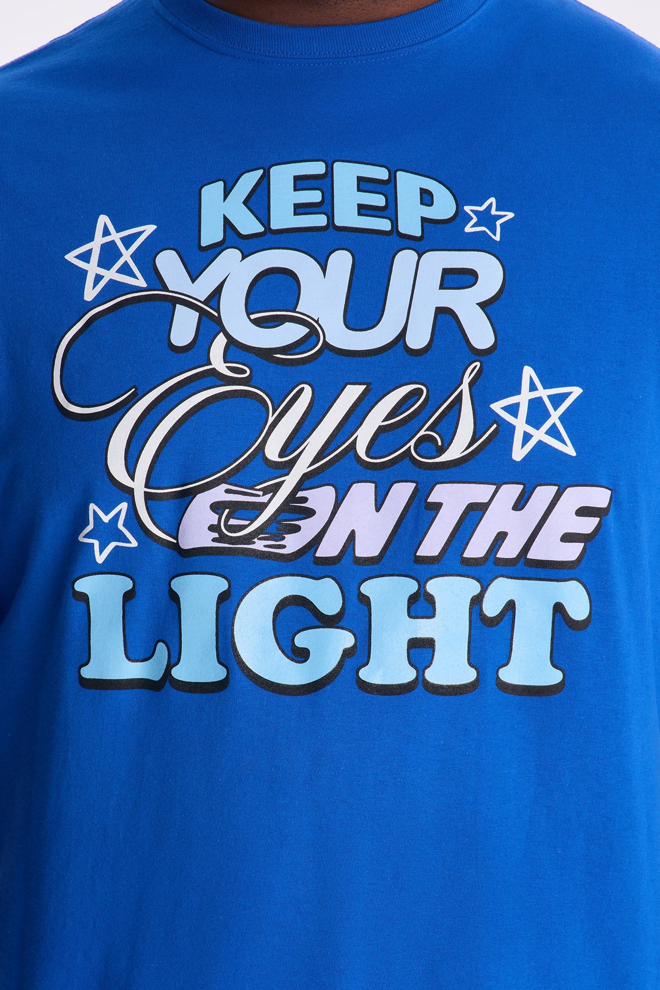 Keep Your Eyes On The Light Short Sleeve Tee - Blue