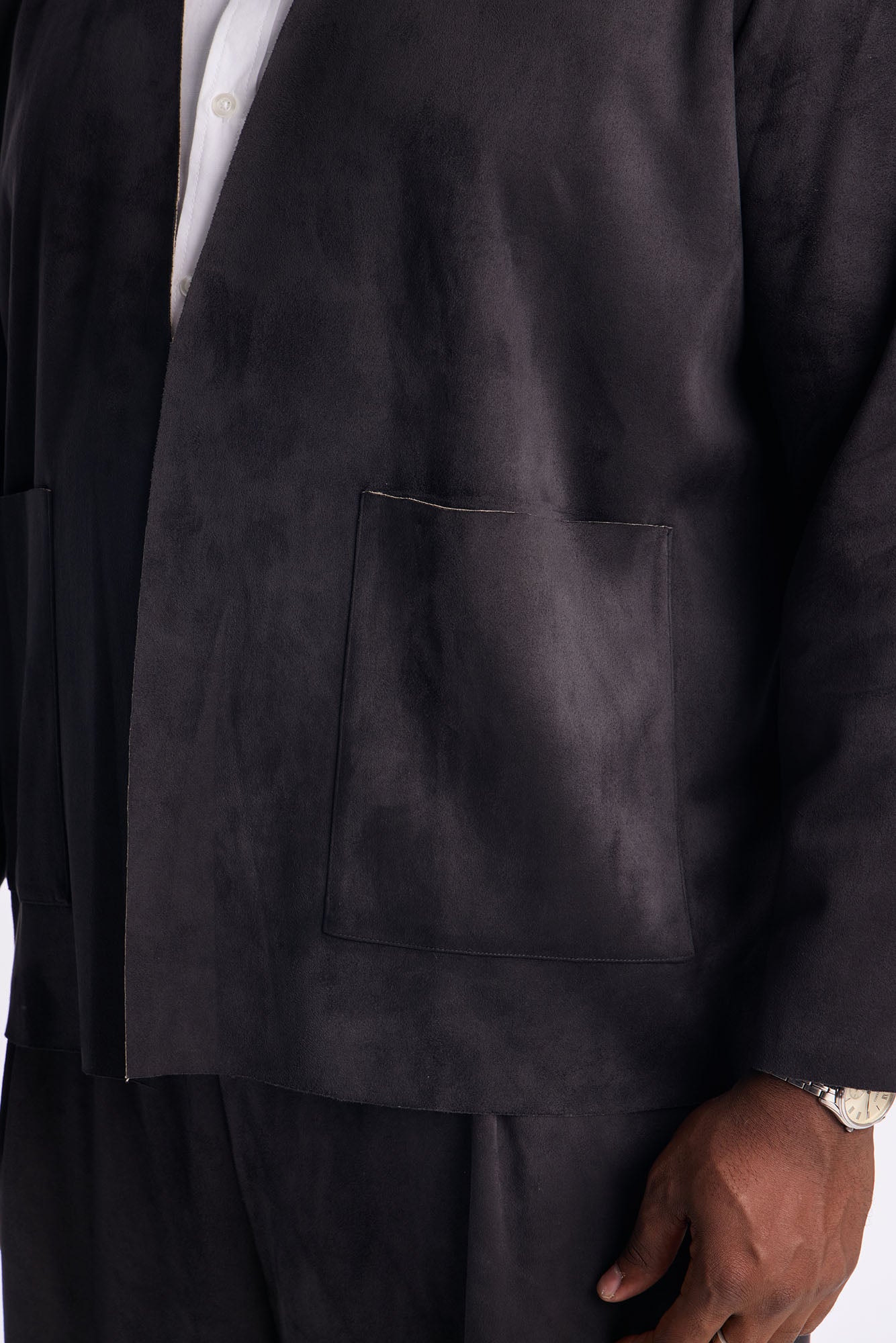 Noven Edge Suede Jacket - Charcoal