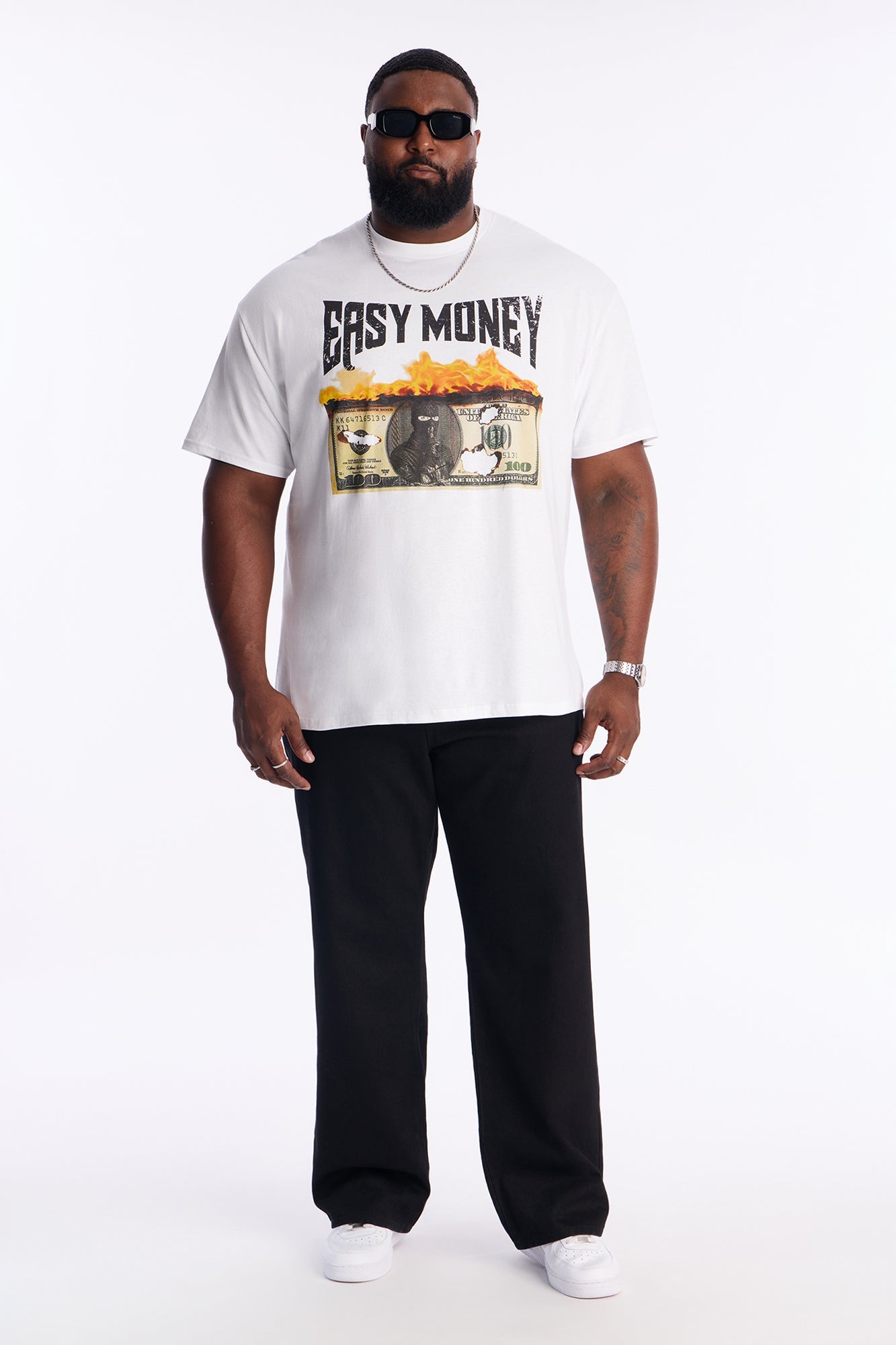 Easy Money Burns Short Sleeve Tee - White