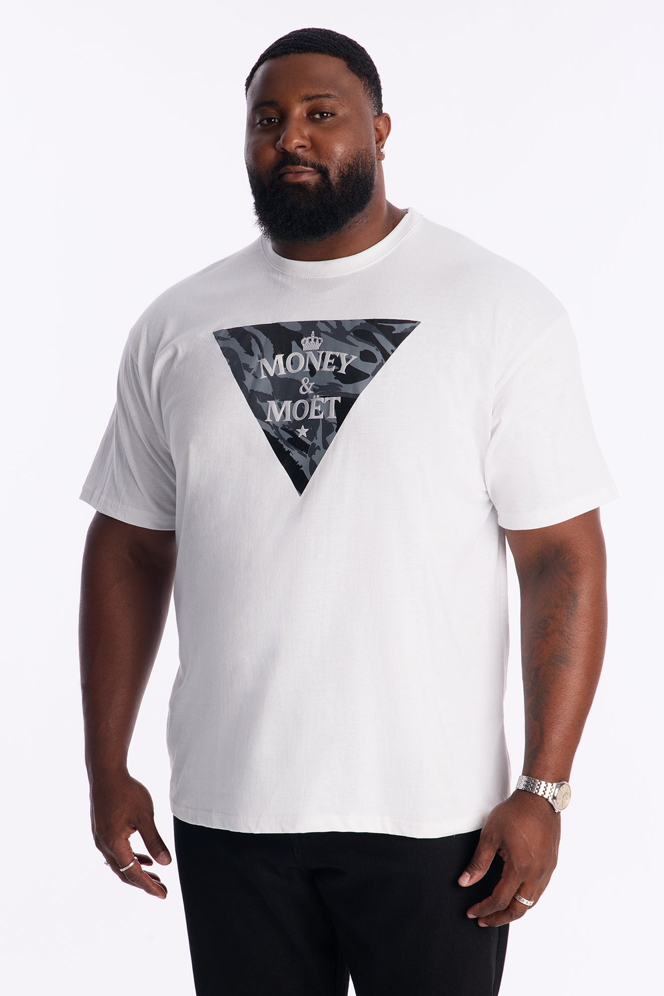 Money &amp; Moet Short Sleeve Tee - White