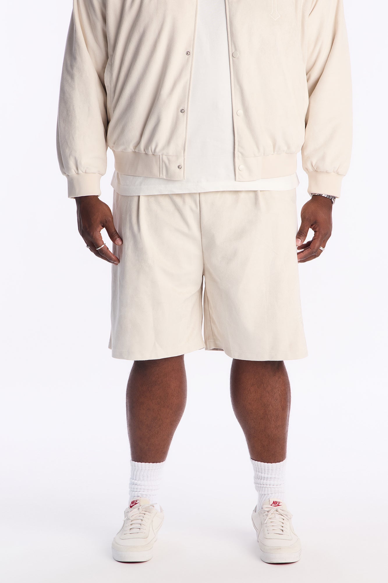 Granite Cut Suede Short - Off White