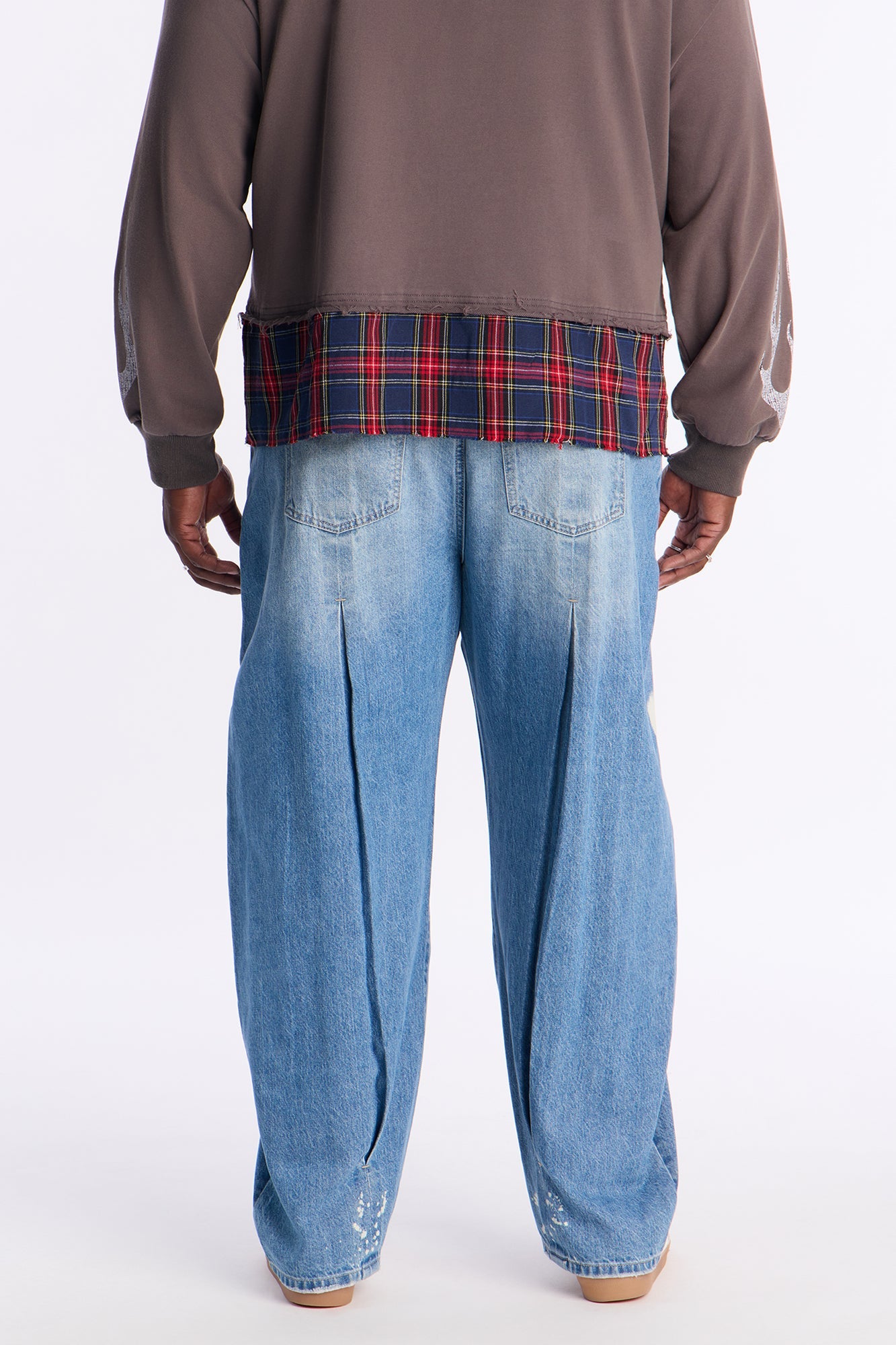 Barrel Pull On The Scene Pleated Jean - Medium Wash