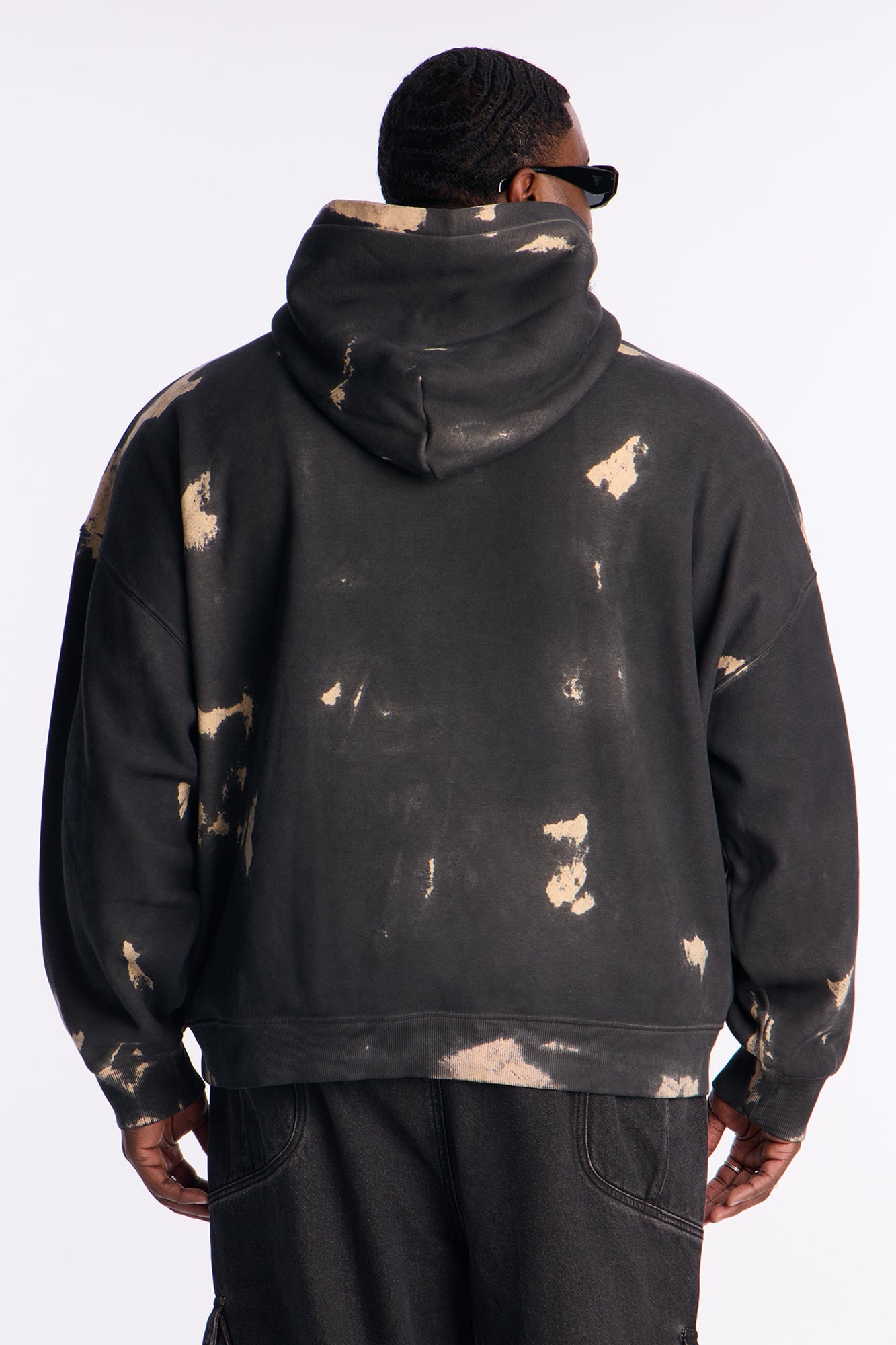 Bleach Oversized Heavyweight Hoodie - Black Wash