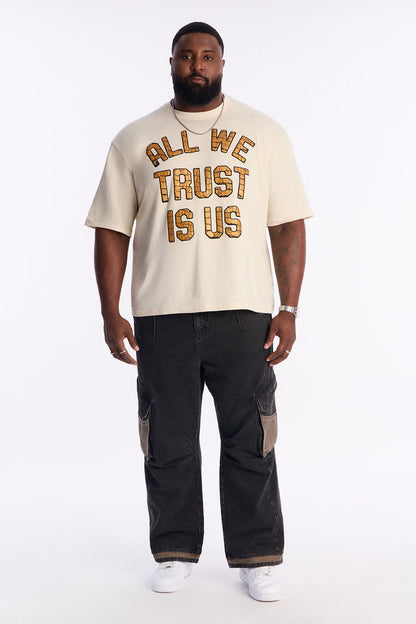 All We Trust Oversized Short Sleeve Tee - Cream