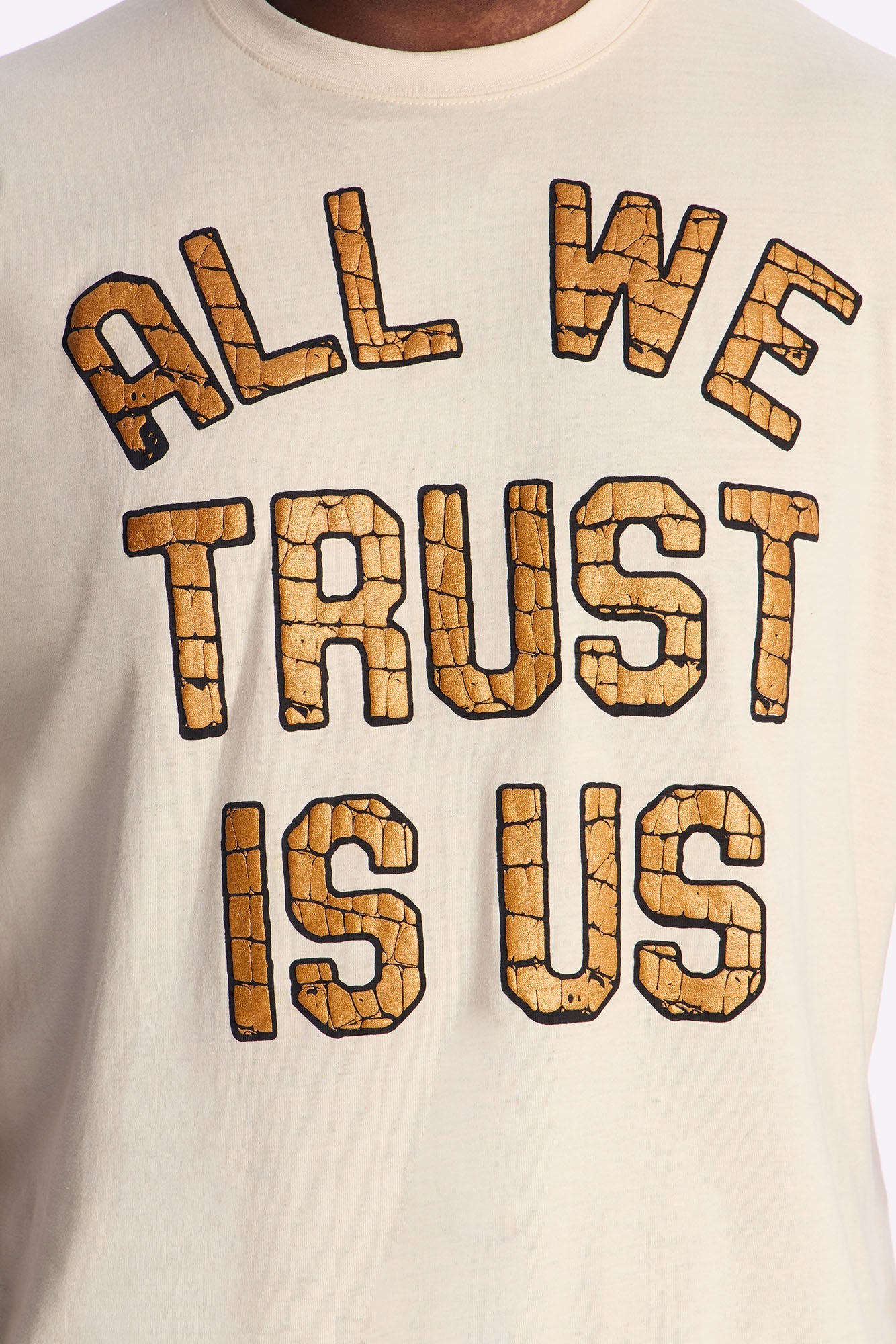 All We Trust Oversized Short Sleeve Tee - Cream