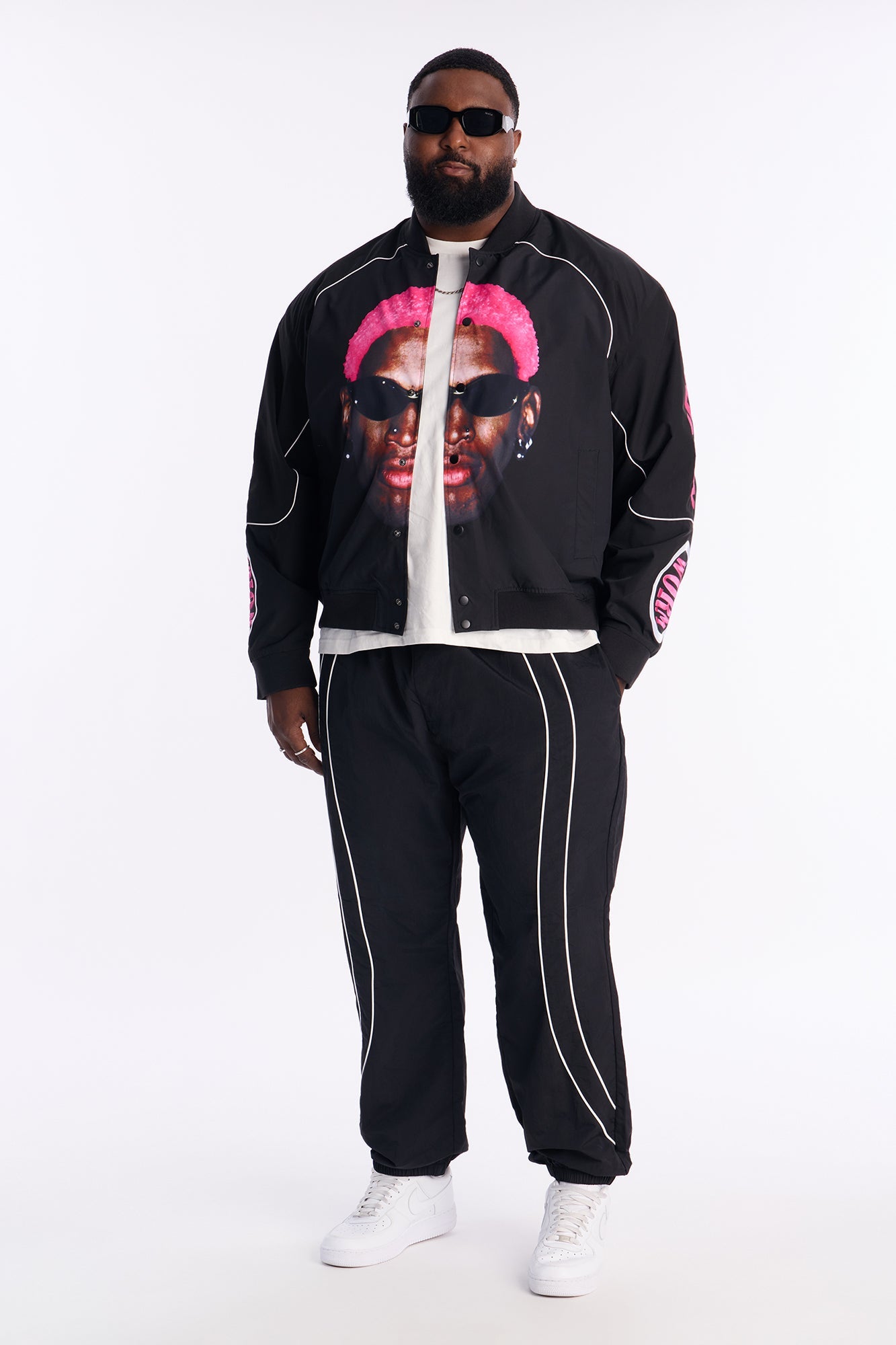 Slim Wave Track Pant - Black