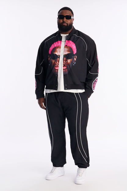 Slim Wave Track Pant - Black