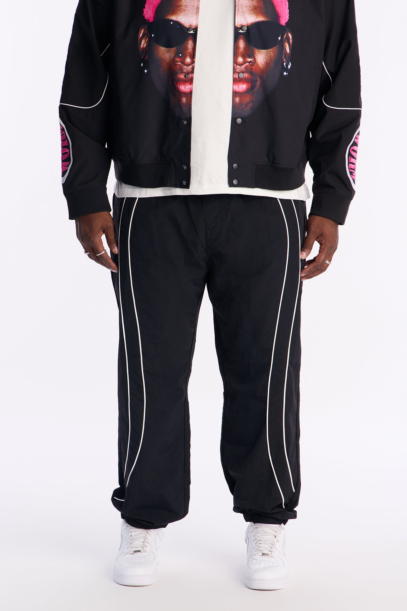 Slim Wave Track Pant - Black
