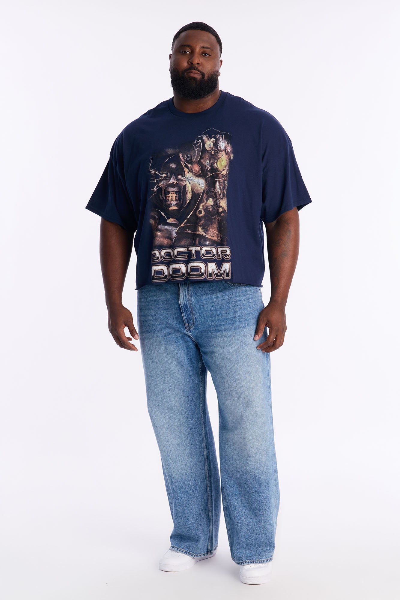 Marvel Dr Doom Infinity Stones Short Sleeve Tee - Navy