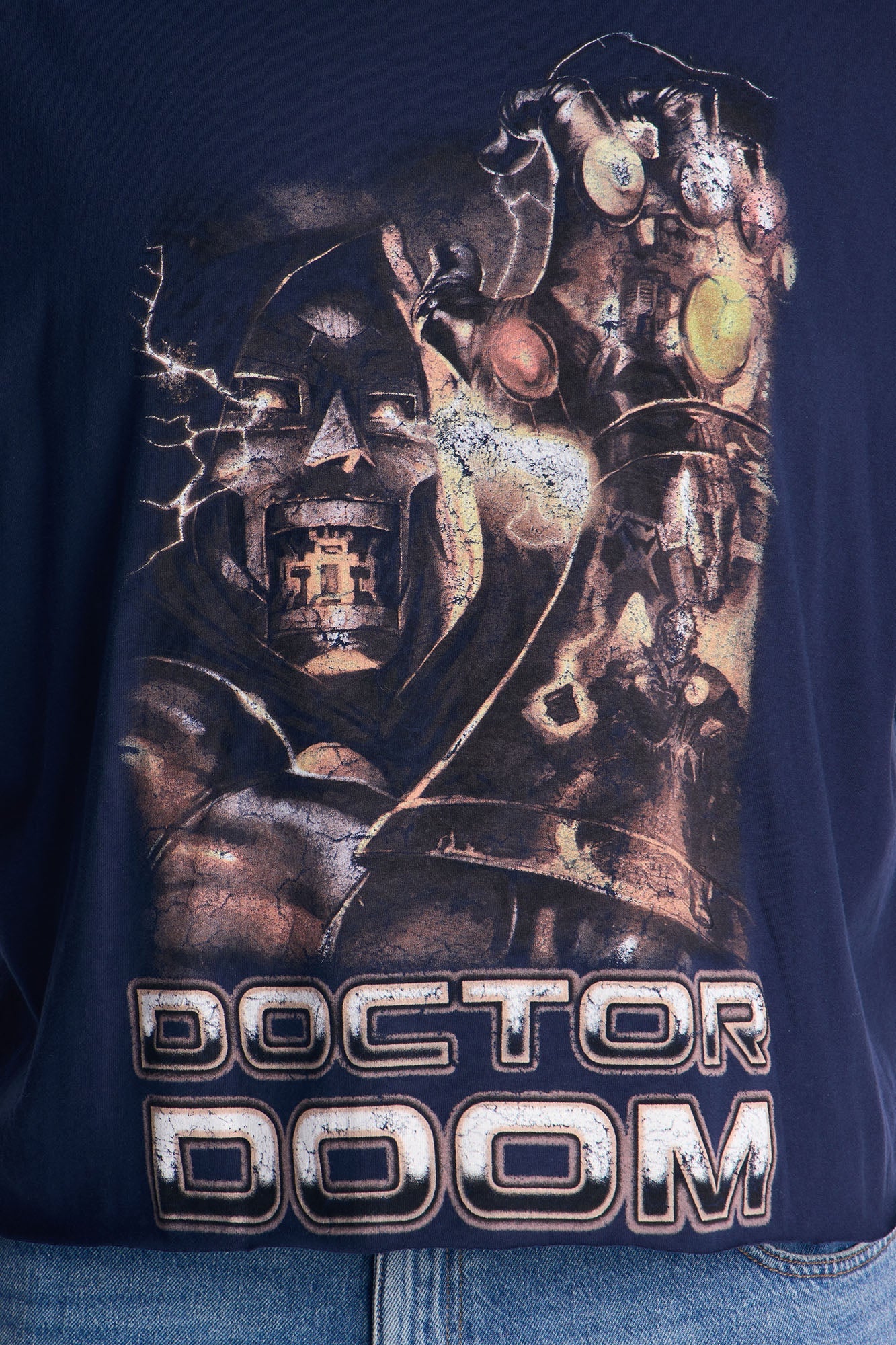 Marvel Dr Doom Infinity Stones Short Sleeve Tee - Navy