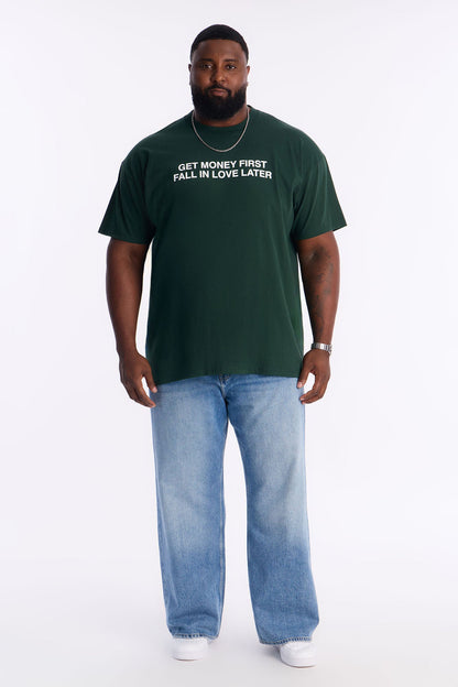 Get Money First Love Later Short Sleeve Tee - Green