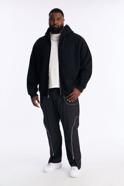 Straight Vanguard Zipper Detail Pant - Black