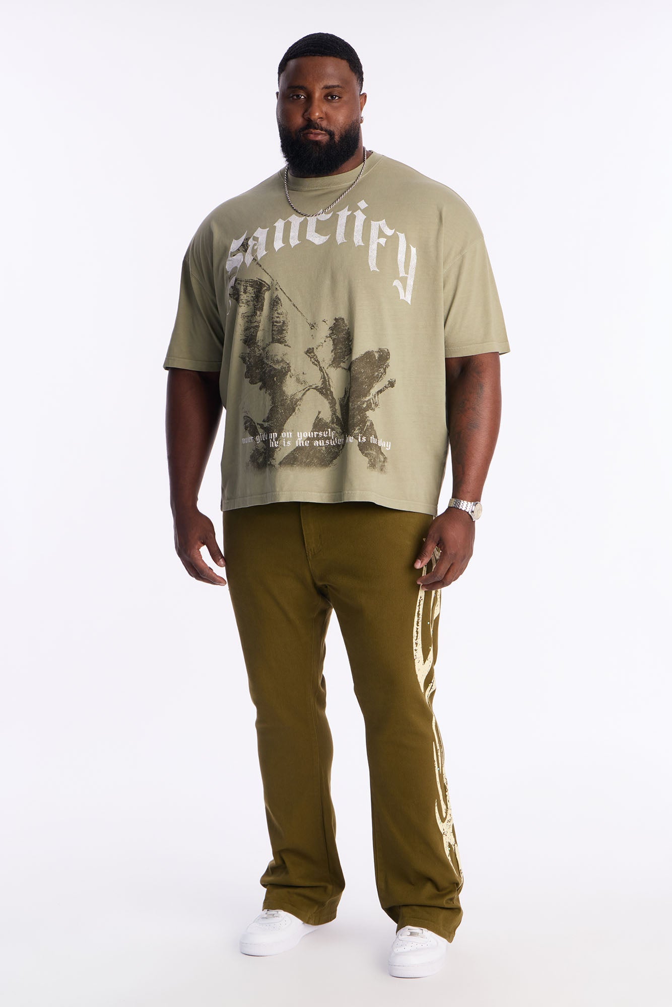 Sanctify Oversized Short Sleeve Tee - Olive