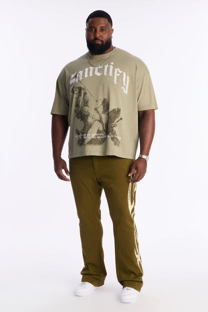 Sanctify Oversized Short Sleeve Tee - Olive