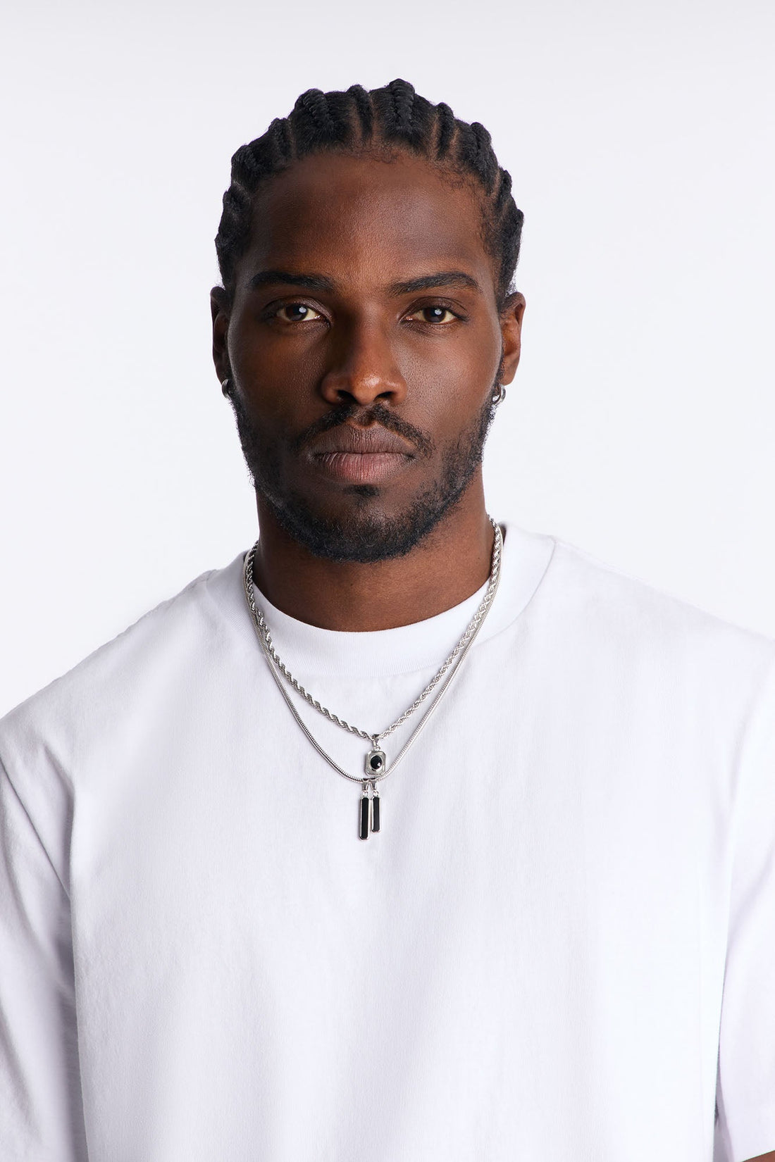 Rebel Pendant Necklace Set - Silver