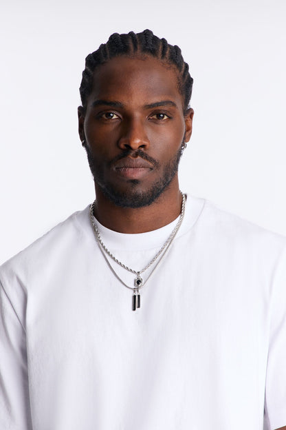 Rebel Pendant Necklace Set - Silver